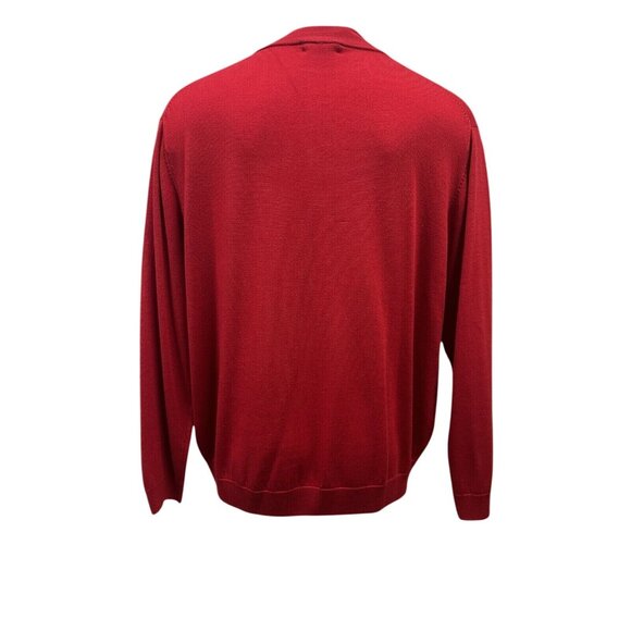 Hart Schaffner Marx Mens Big & Tall Quarter Zip Merino Wool Sweater Red 2XB - Picture 9 of 9